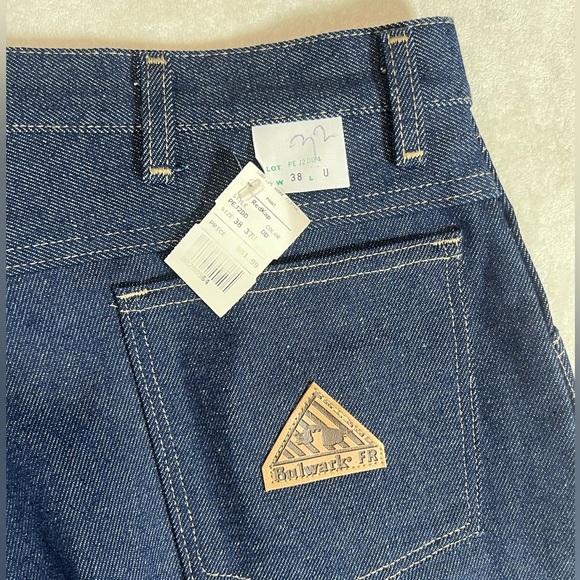 NWT Bulwark 36W 33L Fire Resistant Men's Indigo Straight Jeans - Picture 4 of 10